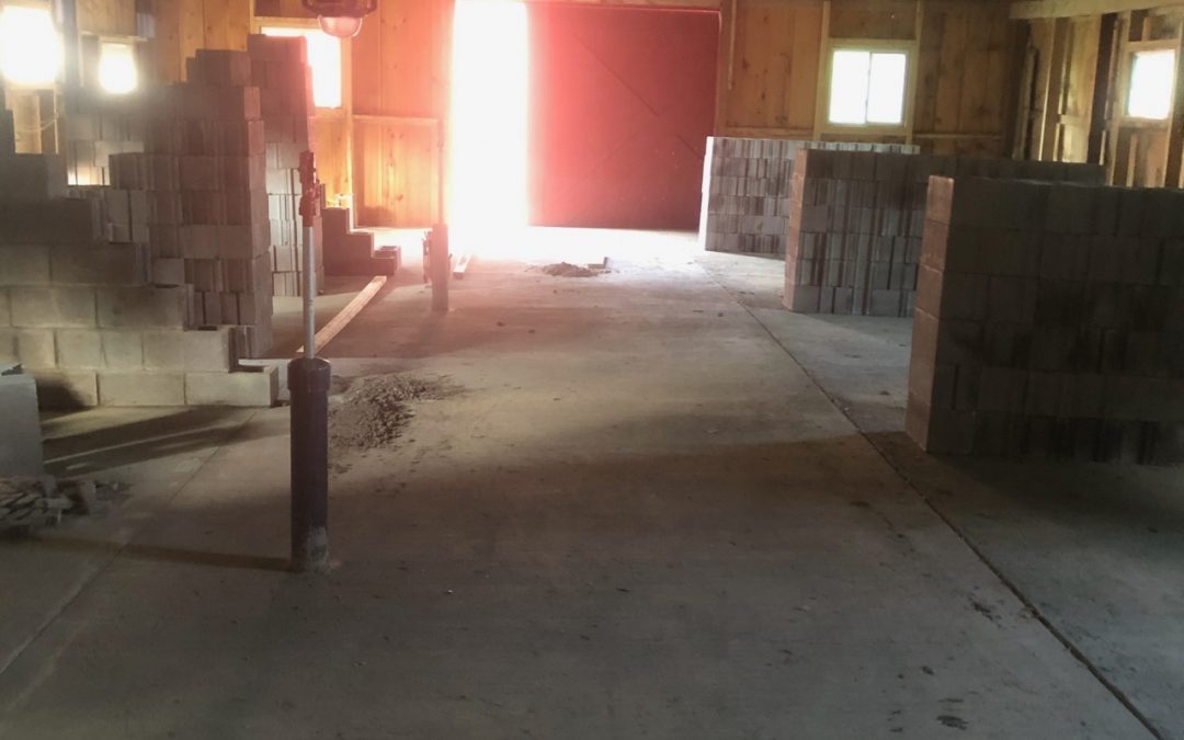 Concrete block walls are going up!