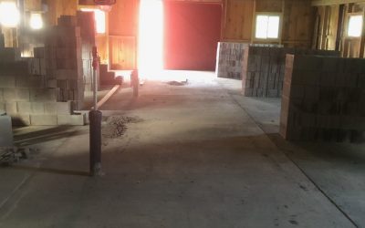 Concrete block walls are going up!